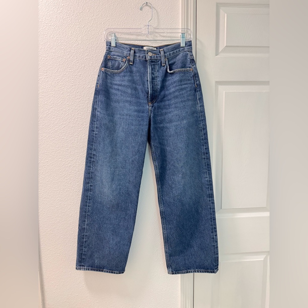 AGOLDE Low Slung Baggy Jeans size 23 medium blue wash denim - Picture 2 of 5